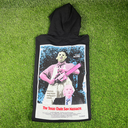 2017 Travis Scott Texas Chainsaw Live In Concert Halloween Black Hoodie Size Large USED x14572