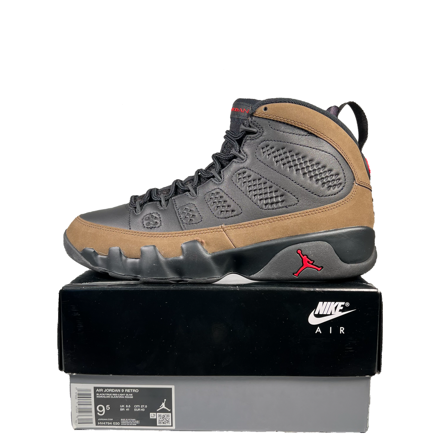 Jordan 9 Olive (2024) Size 9.5 USED s20187