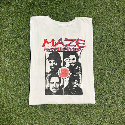 Y2K Maze ft. Frankie Beverly White Tee Size XXL USED v16083