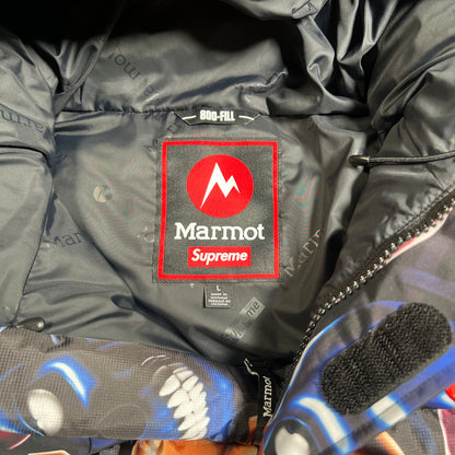 Supreme Marmot 800 Fill Down Parka Multi Color Skull Pile (2025) Size Large NEW x15911