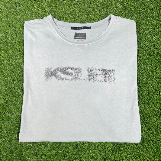 Ksubi Faded Middle Logo Seafoam Tee Size XL USED x14468