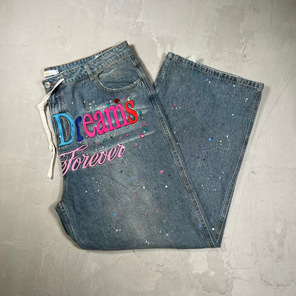 Vale Ice Cream Rhinestone Blue Jeans Size 38 USED x18966