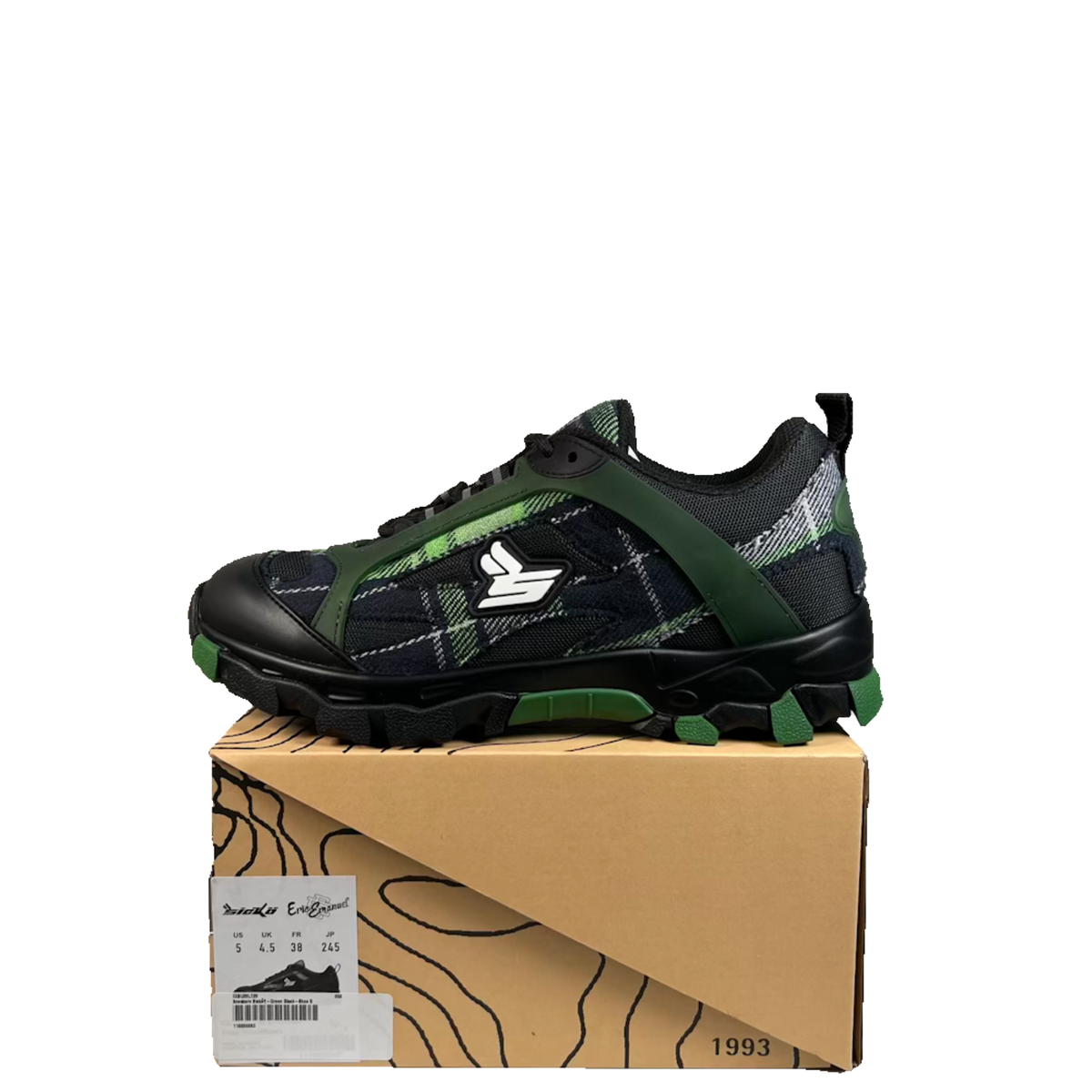 Sicko Eric Emanuel Green Plaid Hiking Boots (2026) Size 5 NEW s23472