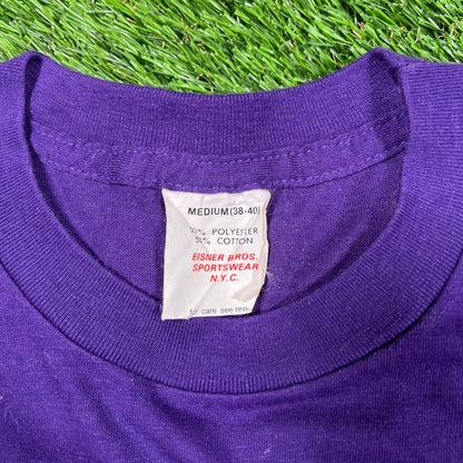 1990s I Get It Up For Aerobics Purple Tee Size Medium USED v17120