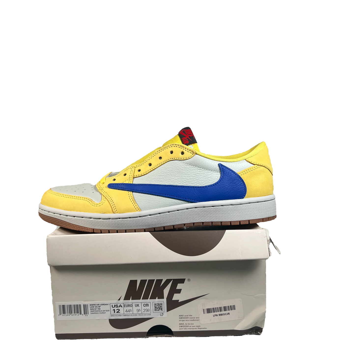 Jordan 1 Low Travis Scott Canary (2024) Size 10.5m / 12w NEW s21909
