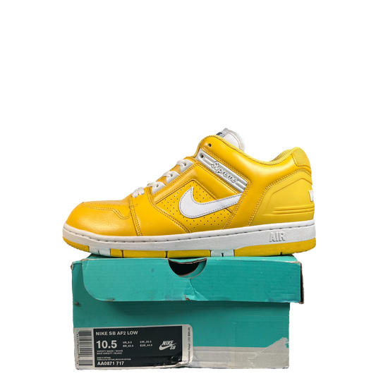 Nike SB Air Force 2 Low Supreme Yellow (2017) Size 10.5 USED s21172