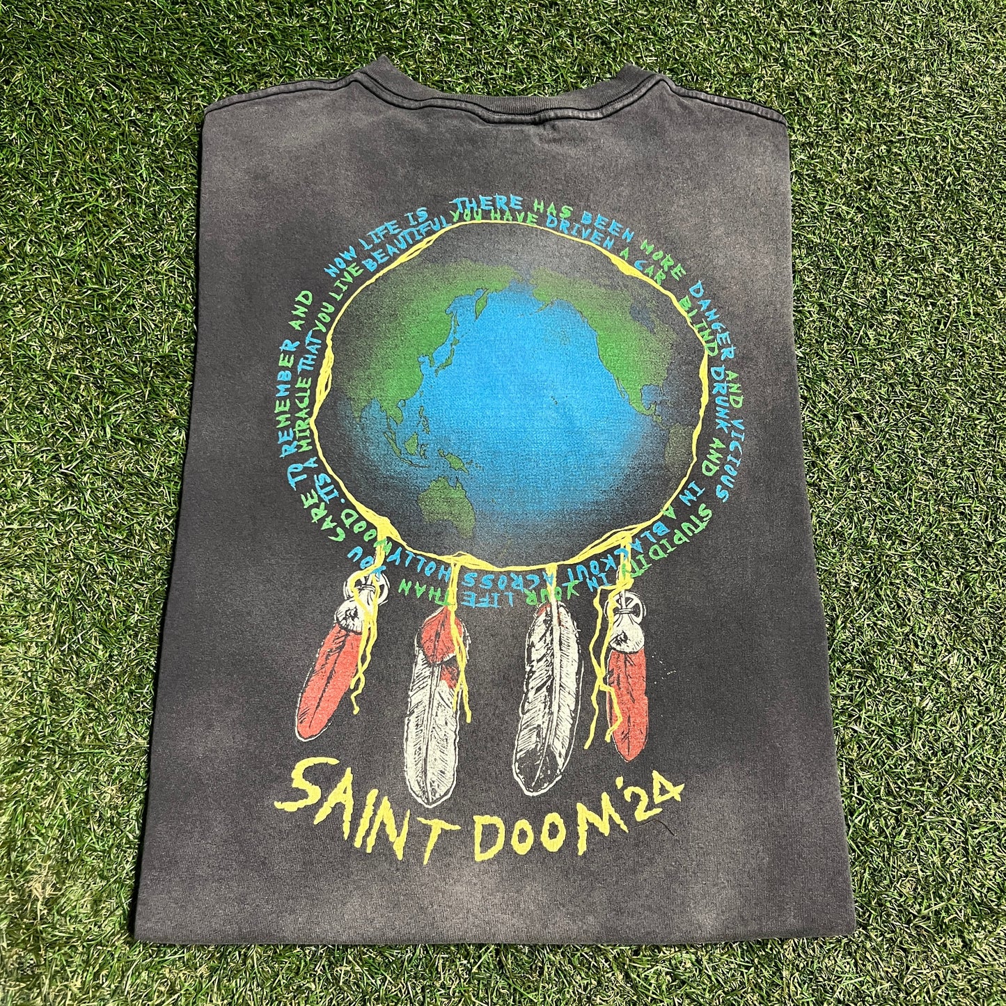 Saint West Black "Holy Ghost" Tee Size Small USED x14183