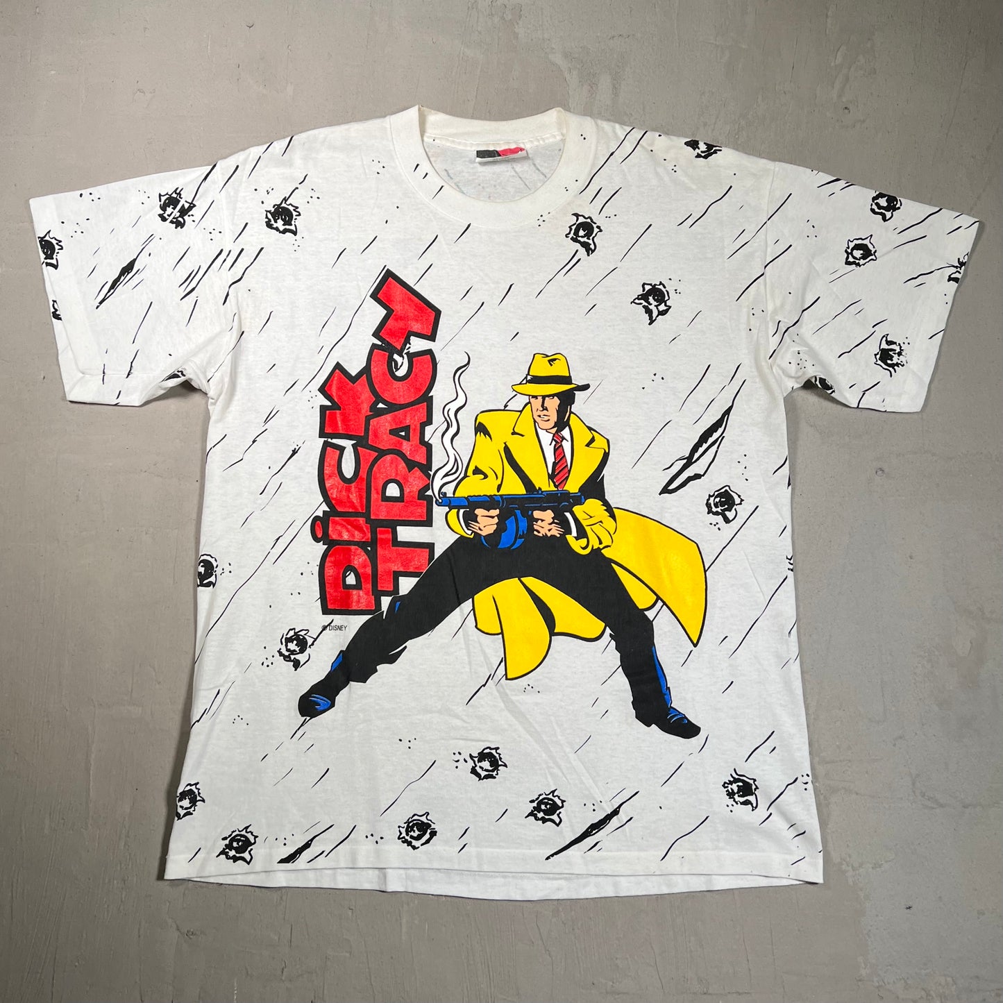Dick Tracy AOP tee white division 1 tag Size XL USED v11491