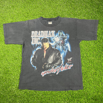 2001 Undertaker "Deadman Inc." Black Tee Size Small USED v17373