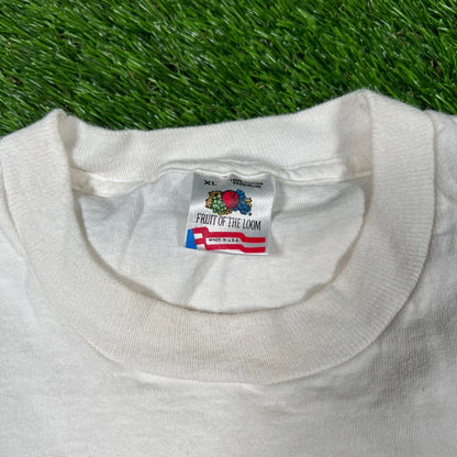 1990s Naked Volleyball White Tee Size XL USED v16934