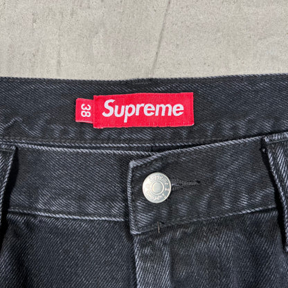 Supreme Baggy Black Denim Shorts (2024) Size 38 USED x18781