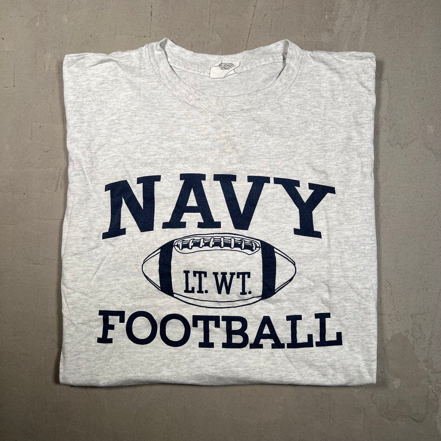 1990s Navy Football Grey Tee Size XL USED v19346