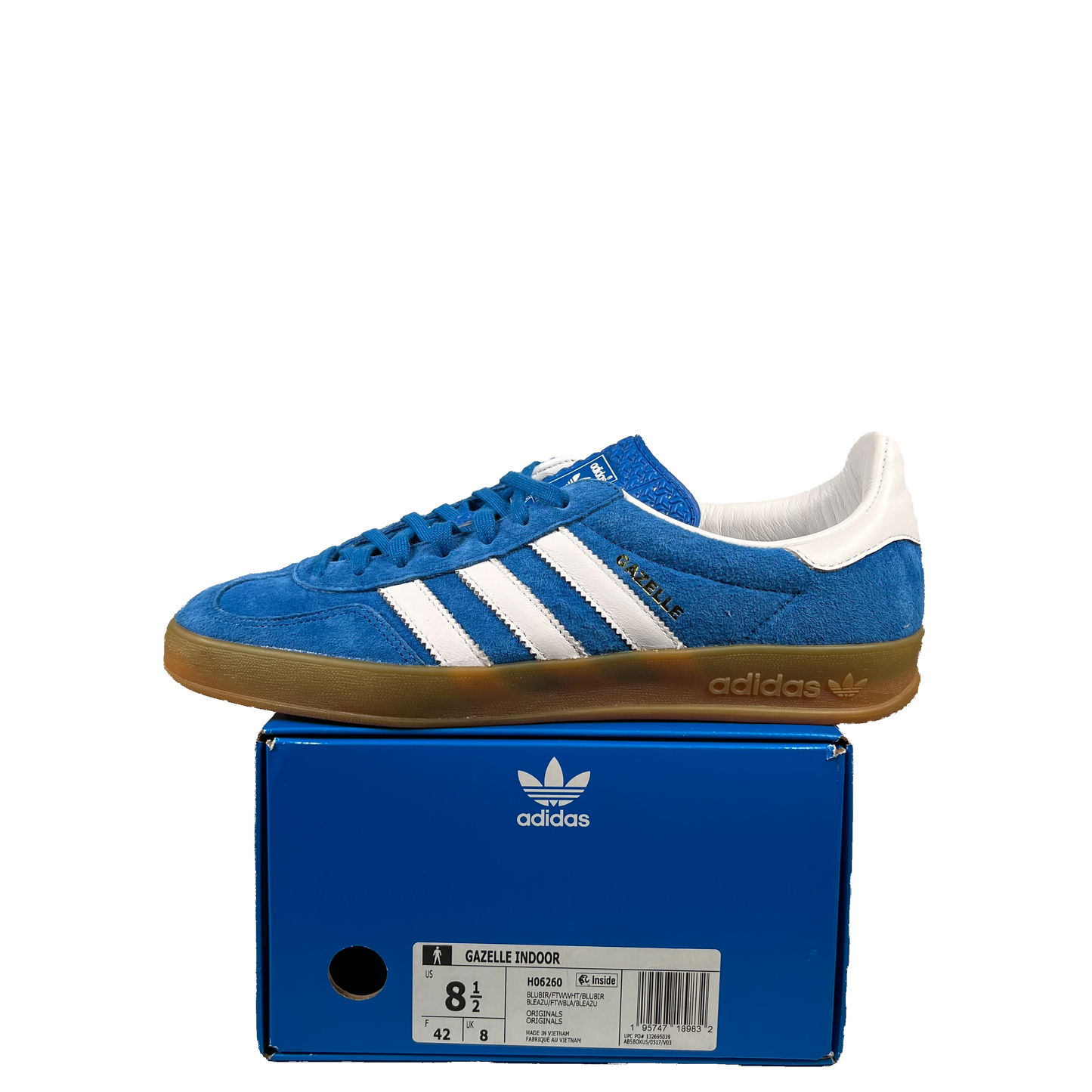 Adidas Gazelle Indoor Blue Bird Gum (2022) Size 8.5 USED s20166