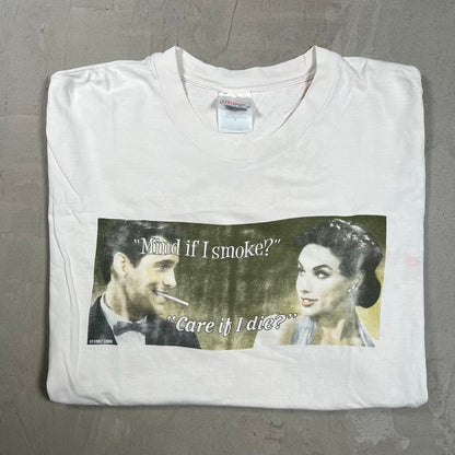 1997 Mind if I Smoke Care If I Die White Tee Size XL USED v20057
