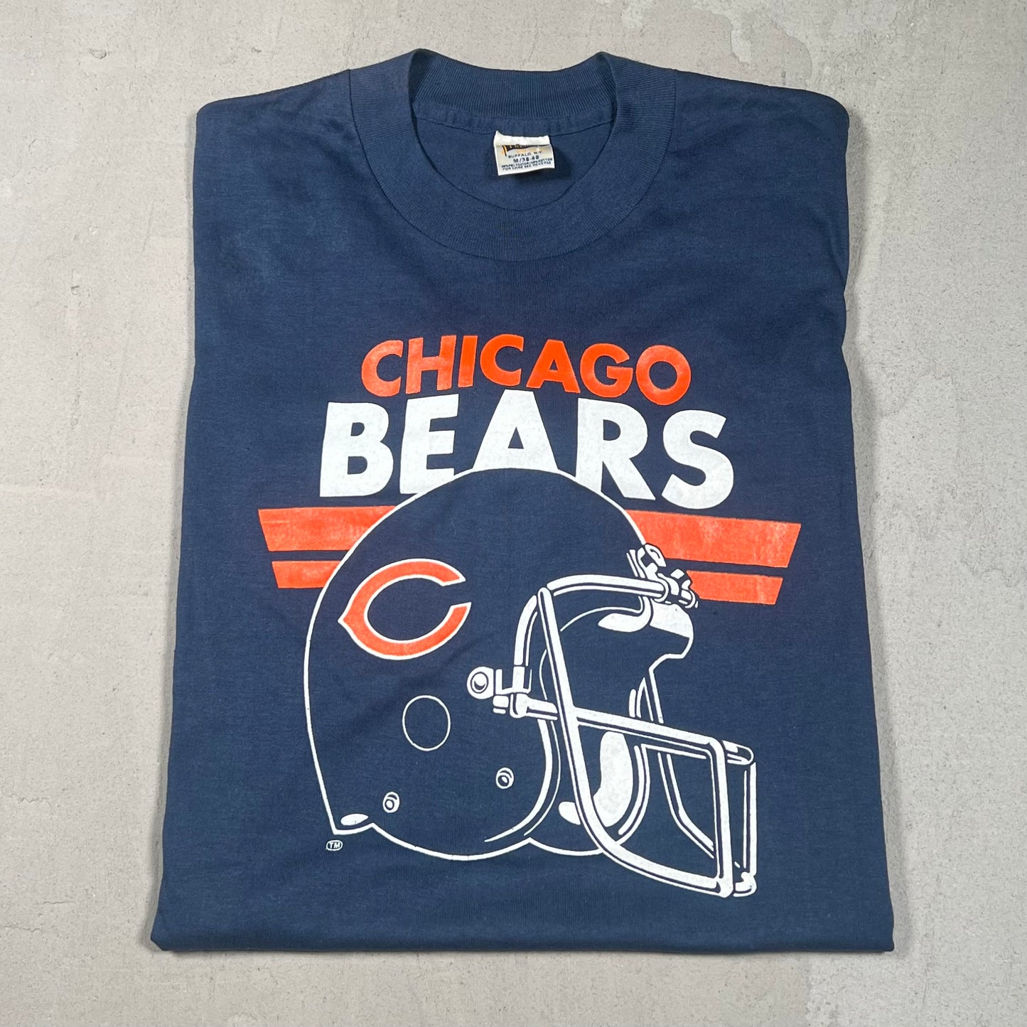 1990s Chicago Bears Helmet Logo Navy Tee Size Medium NEW v14178
