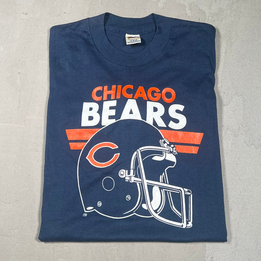 1990s Chicago Bears Helmet Logo Navy Tee Size Medium NEW v14178