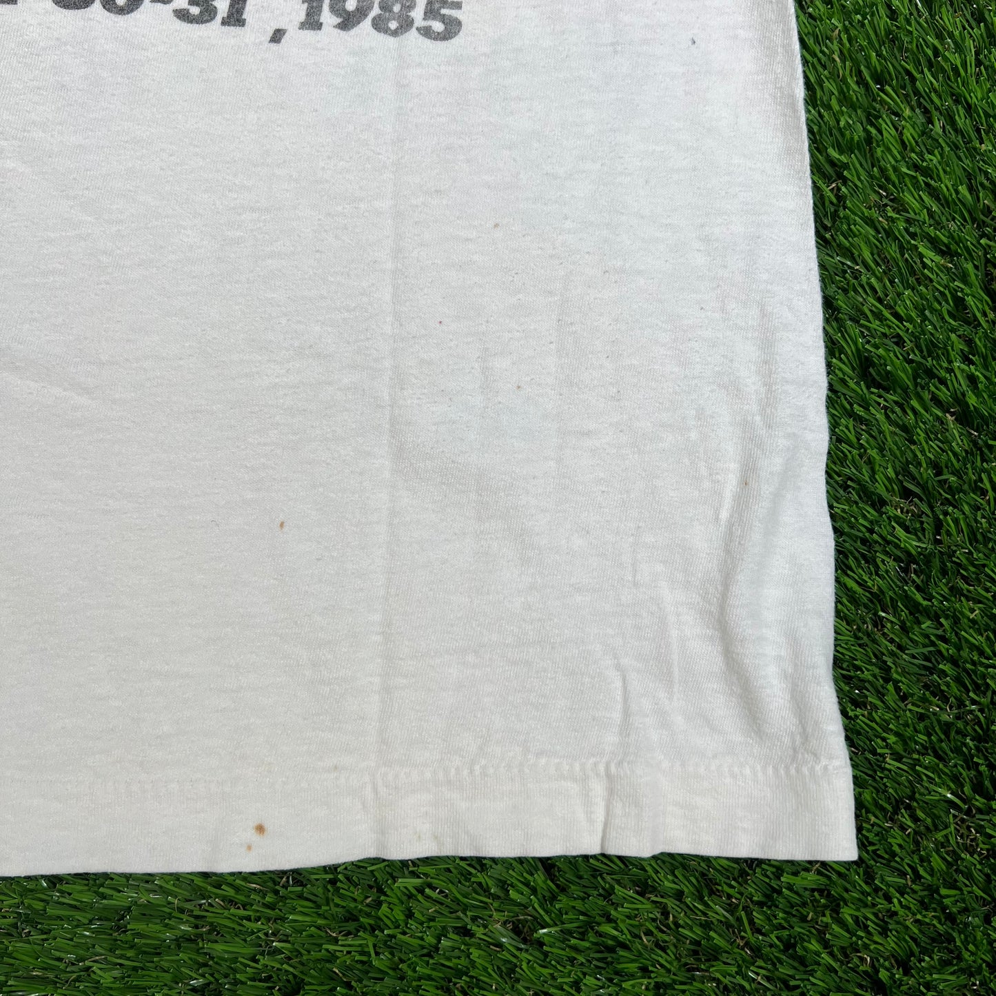 1985 Bruce Springsteen and The E Street Band White Tour Tee Size Medium USED v16596