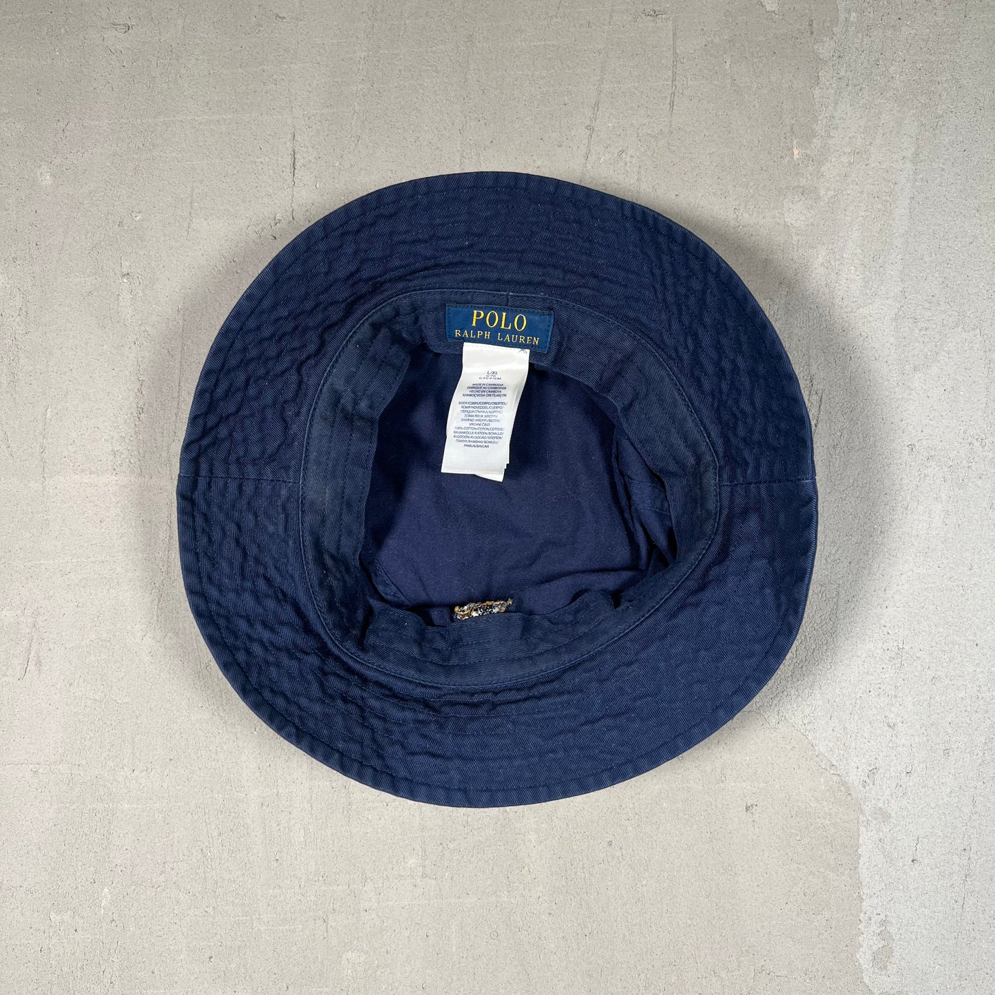 Polo Ralph Lauren Collegiate Bear Navy Bucket Hat USED v18999