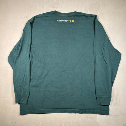 Carhartt Green Logo Longsleeve Size XL USED v19417