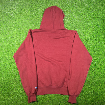 Modern Harvard Maroon Champion Hoodie Size Small USED v17595