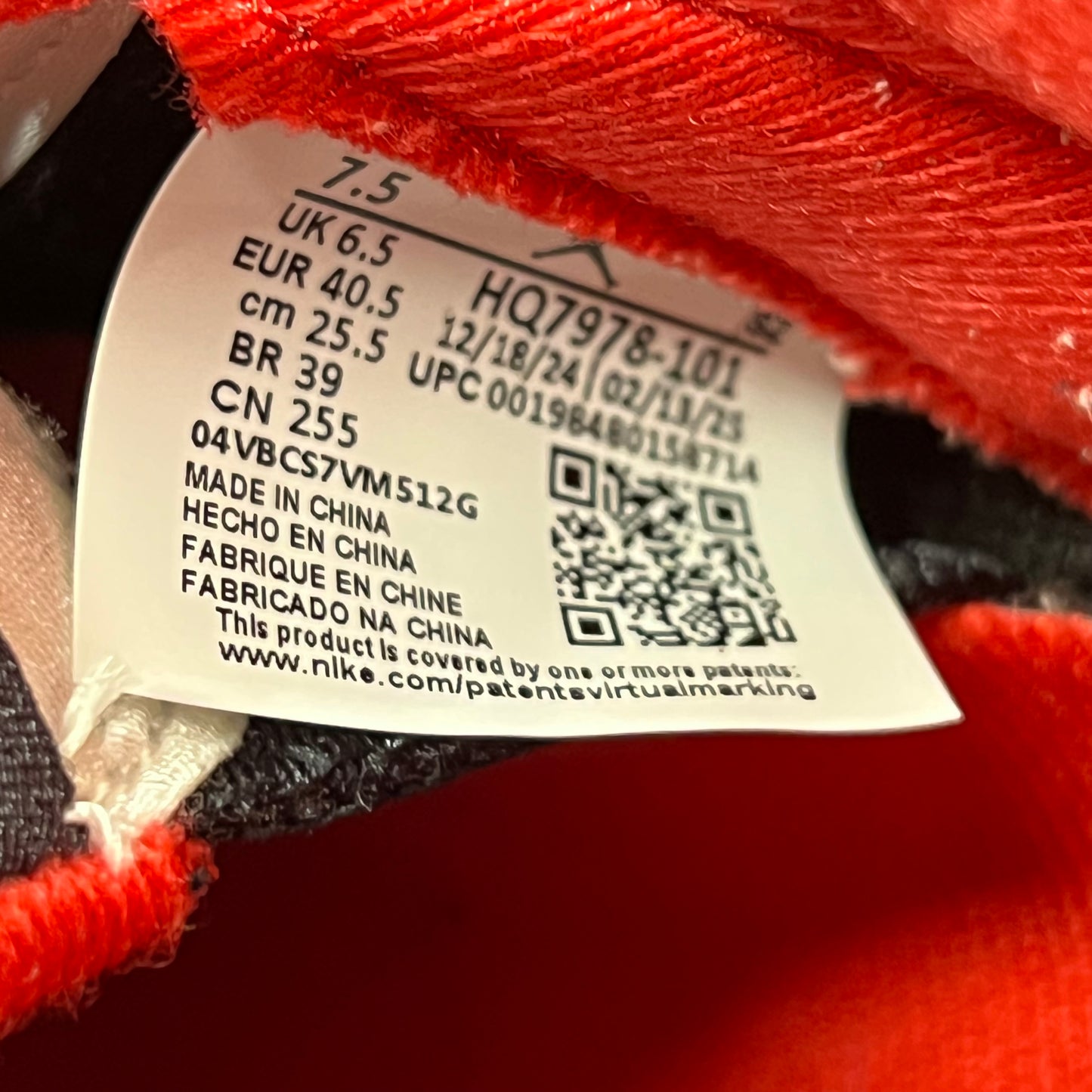 Jordan 5 Fire Red Black Tongue (2025) Size 7.5 USED s20051