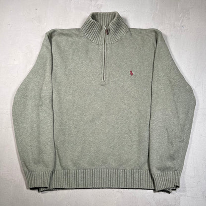 Y2K Polo Ralph Lauren Ovile Knit Half Zip Size Large USED v19372