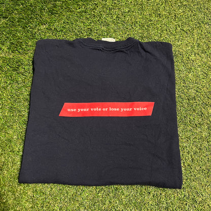 2000 MTV Choose or Lose Vote Navy Blue Tee Size Large USED v16146
