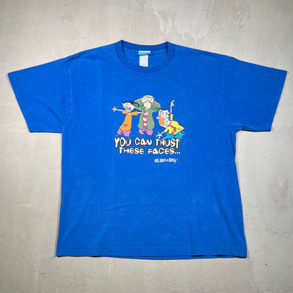 2001 Ed, Edd, and Eddy Cartoon Blue Tee Size XL USED v19146