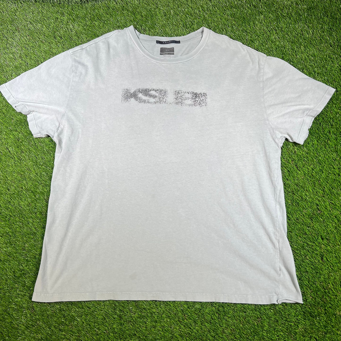 Ksubi Faded Middle Logo Seafoam Tee Size XL USED x14468