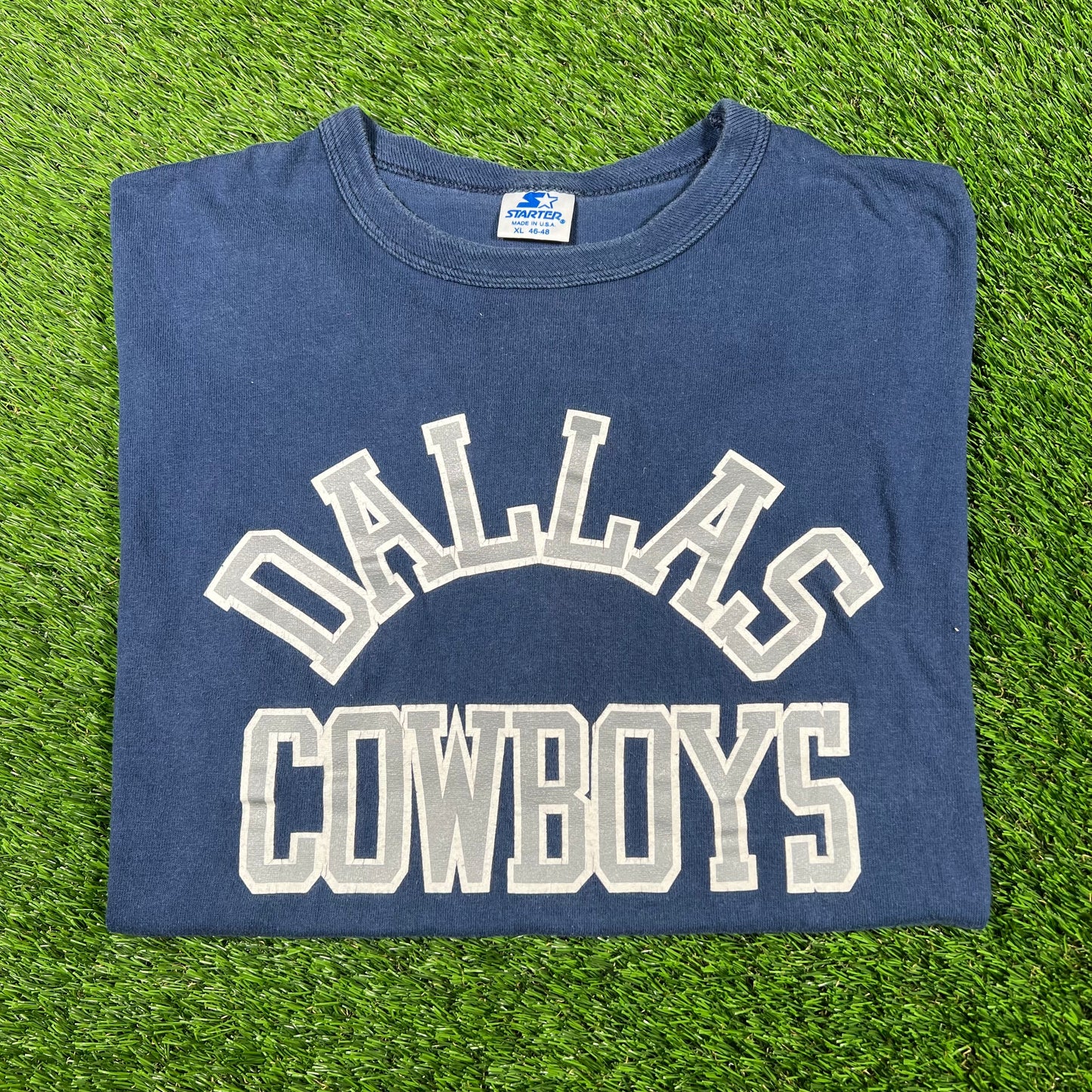 1990s Dallas Cowboys Starter Navy Blue Tee Size XL USED v16955