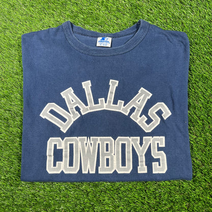 1990s Dallas Cowboys Starter Navy Blue Tee Size XL USED v16955