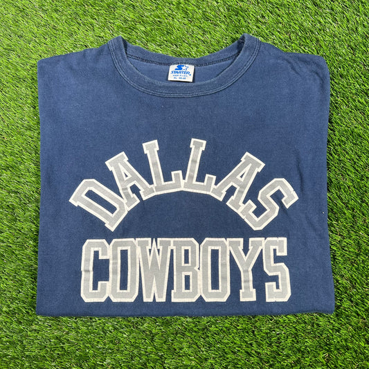 1990s Dallas Cowboys Starter Navy Blue Tee Size XL USED v16955