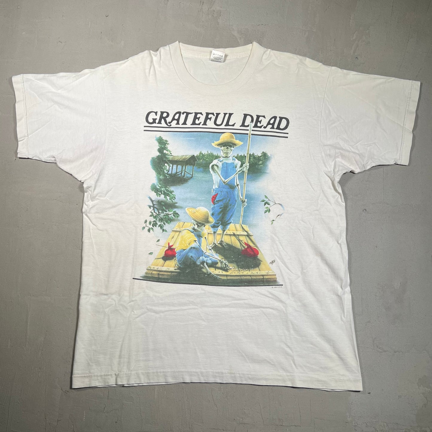 1995 Grateful Dead Garden on River Spring Tour White Tee Size XL USED v4984
