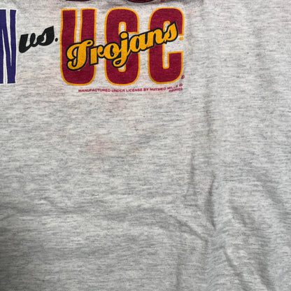 1996 Rose Bowl Game North Western WildCats vs USC Trojans Grey Tee Size XL USED v18486