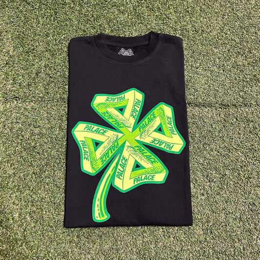 Palace Four Leaf Clover Black Tee Size Large USED x13634