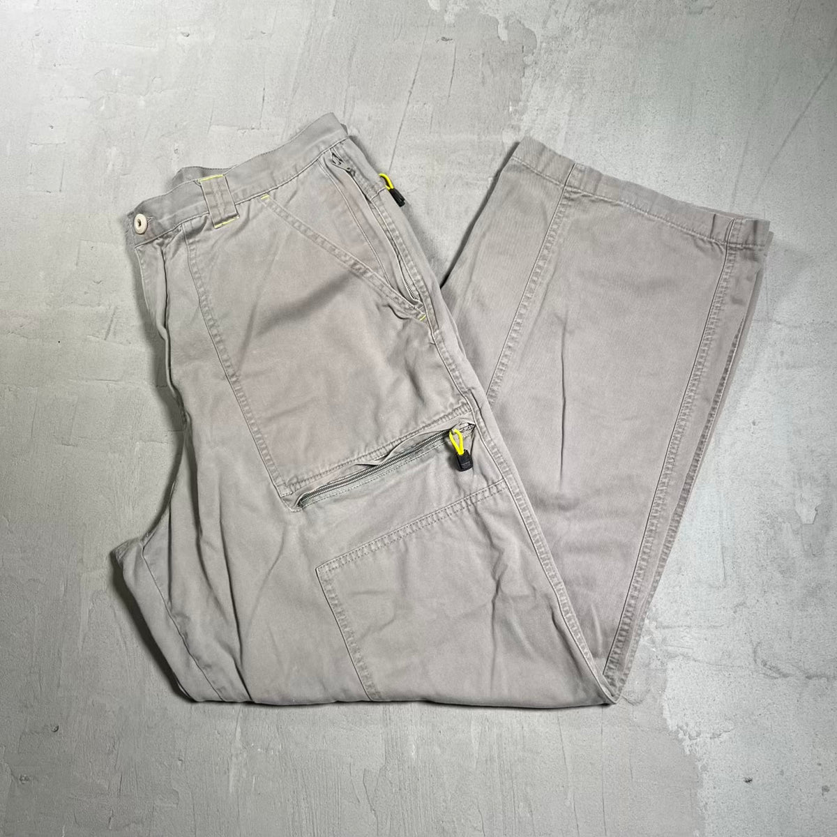 Y2K Trans Ride Double Knee Workwear Grey Pants Size 36 USED v20149