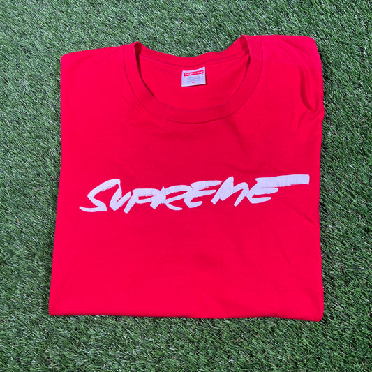 Supreme Red Futura Logo Tee (2020) Size Medium USED x14932