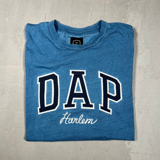 Gap Dapper Dan "Dap" Blue Logo Tee Size Medium USED x17306