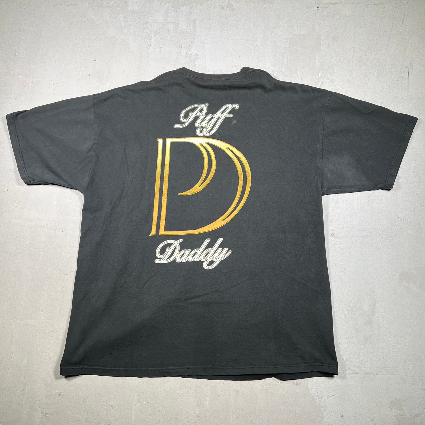 1997 Puffy Daddy Big D Black Tee Size XL USED v15437