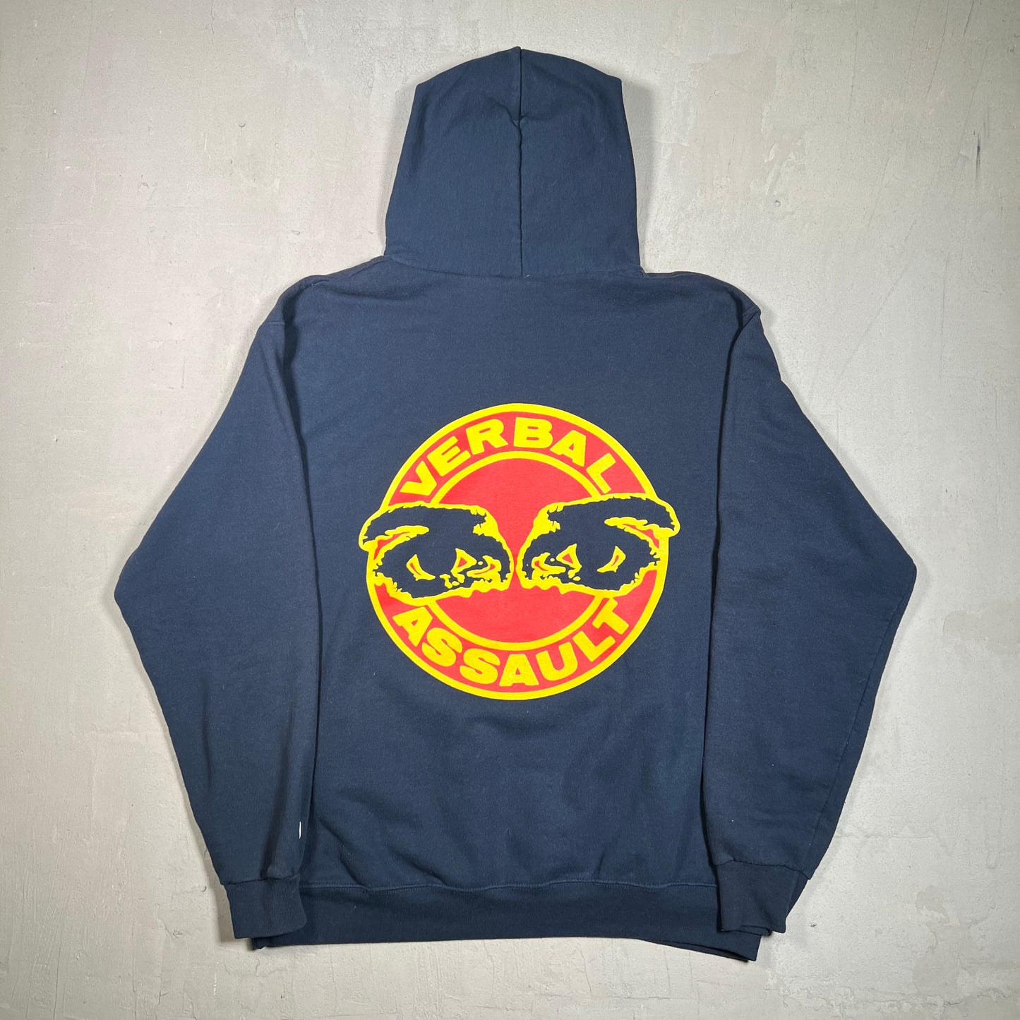 Verbal Assault Hardcore Band Navy Blue Hoodie Size Large USED v19464