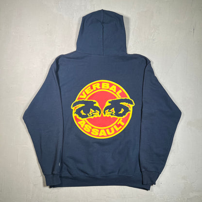 Verbal Assault Hardcore Band Navy Blue Hoodie Size Large USED v19464