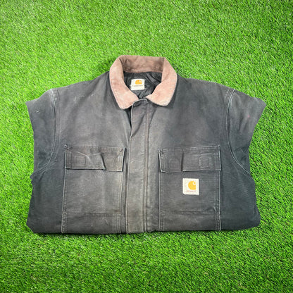 1990s Carhartt Black Arctic Jacket Size Large USED v17593