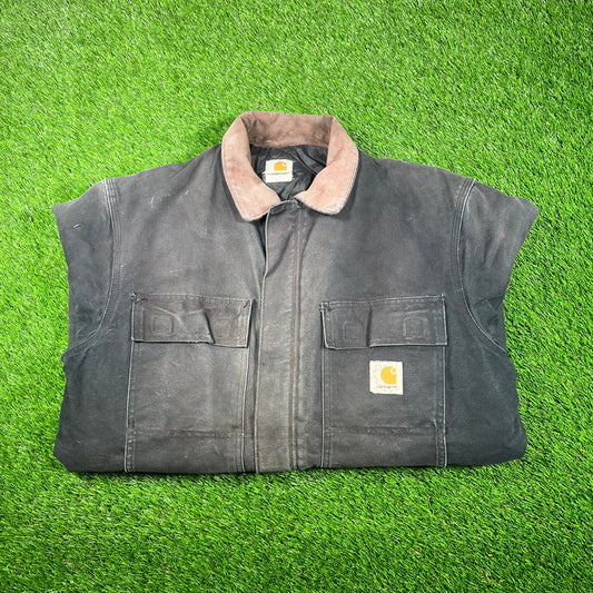 1990s Carhartt Black Arctic Jacket Size Large USED v17593