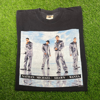 2000 Boys 2 Men Crew Black Tee Size Large USED v18060