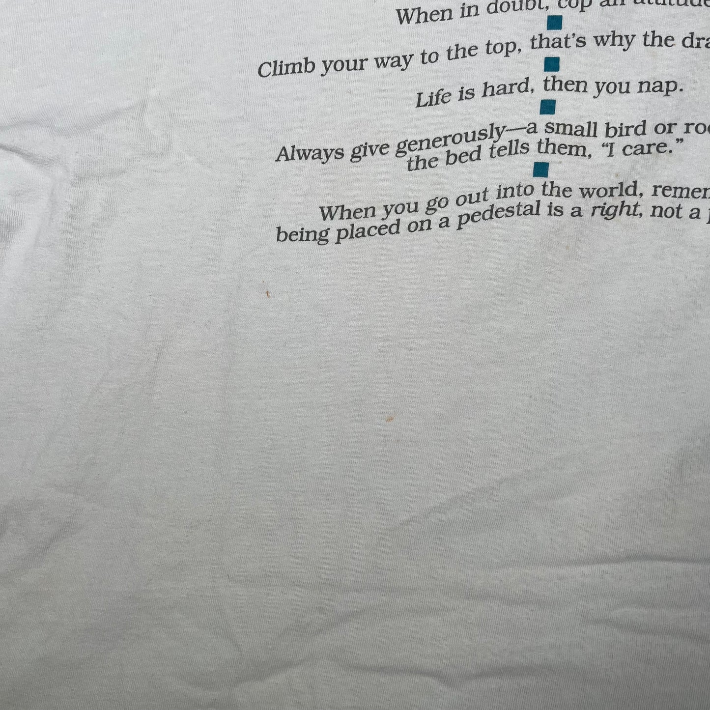 1992 White Cat Humor Tee Size XXL USED v17340