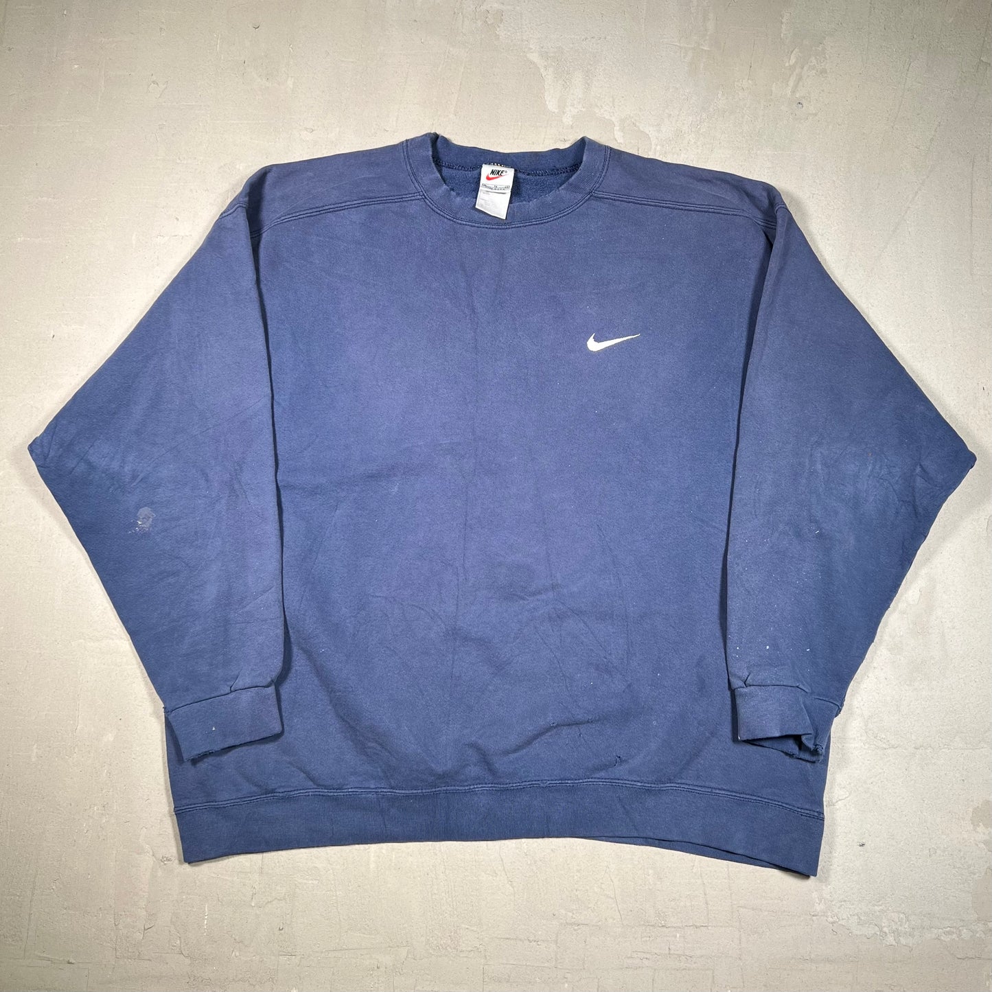 1990s Nike White Tag Navy Crewneck Size XL USED v19075