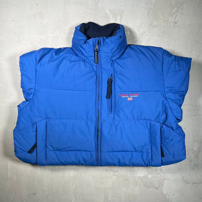 1990s Polo Sport Ralph Lauren Blue Puffy Zip Up Jacket Size Large USED v20272