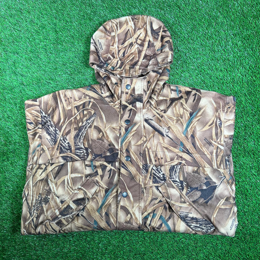 1990s Real Tree Fleece Field Jacket Size XL USED v18002