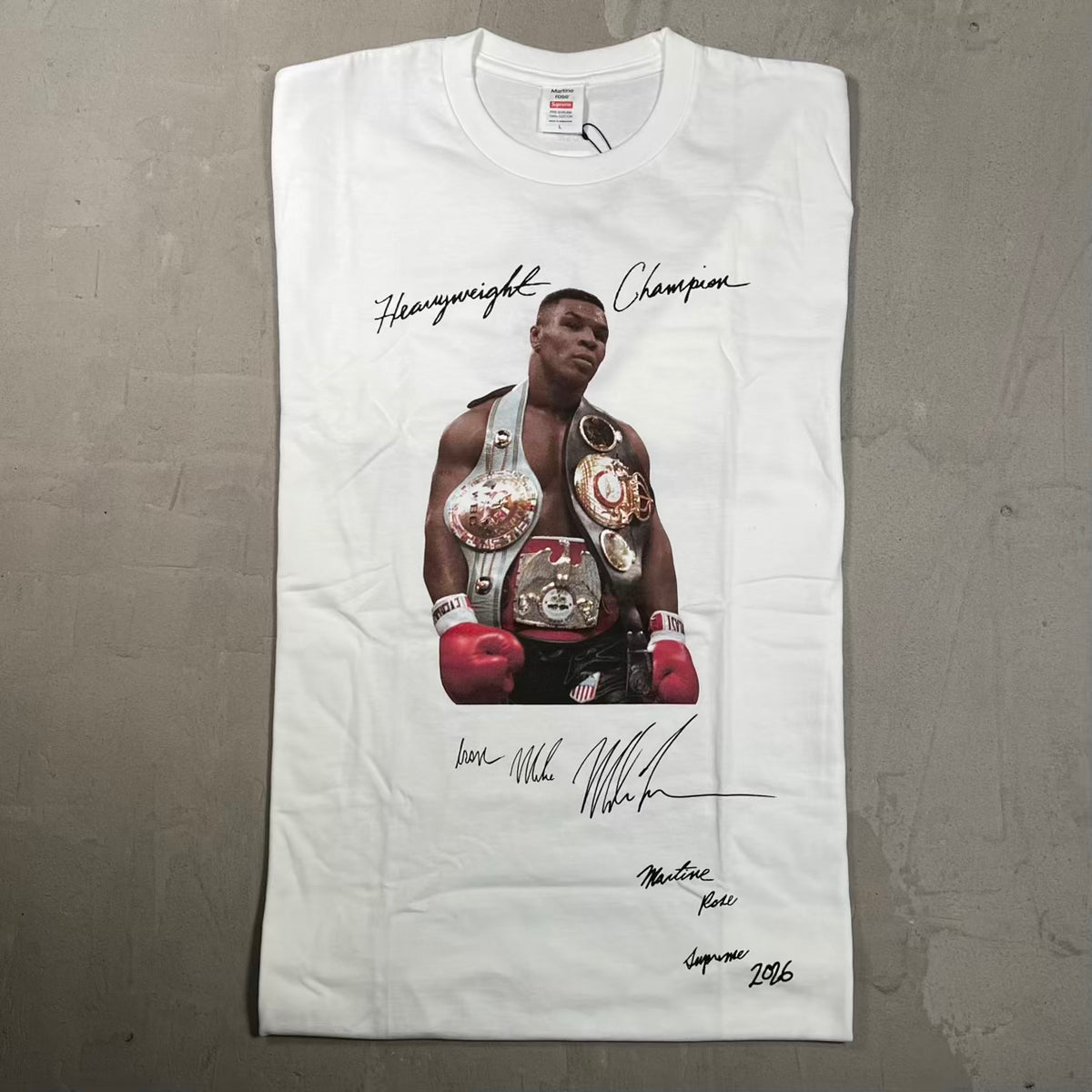 Supreme Martine Rose Champion Mike Tyson White Tee (2026) Size Large NEW x18889