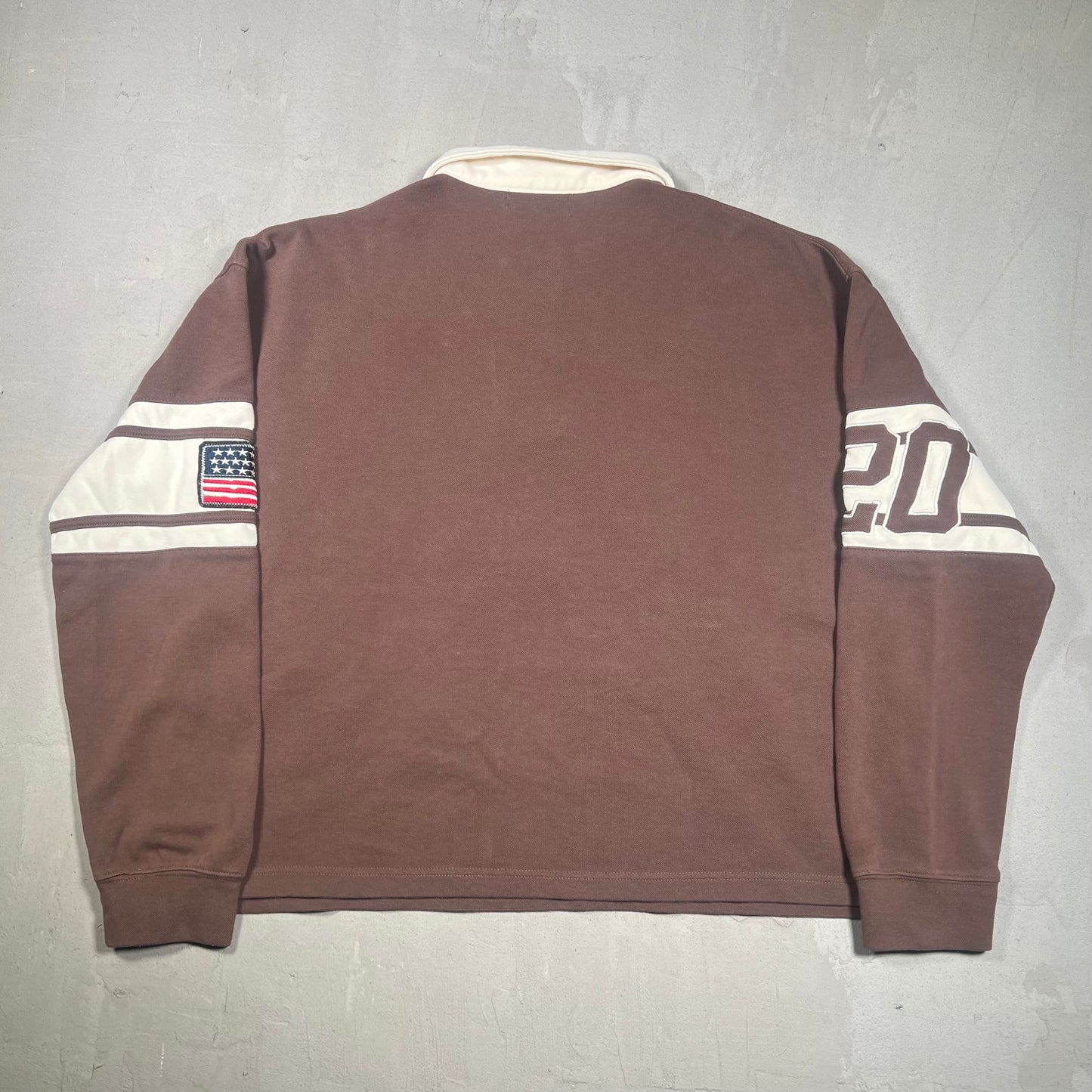 Vale Athletics "USA Derby" Longsleeve Rugby Brown Size XL USED x17334